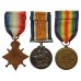 WW1 Aubers Ridge Casualty 1914 Mons Star Medal Trio - Lieut. R.W. Rundle, 1st Bn. Notts & Derby Regiment (Sherwood Foresters) - K.I.A. 9/5/15