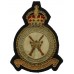 Royal Air Force (R.A.F.) Regiment Bullion Blazer Badge - King's Crown