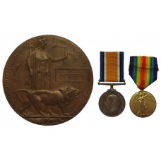 WW1 British War Medal, Victory Medal and Memorial Plaque - Pte. B. Bodman, 7th Bn. Royal Fusiliers - K.I.A. 13/11/1916