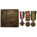 WW1 1914-15 Star Medal Trio and Memorial Plaque - L.Cpl. A.G. Plater, 12th Bn. Middlesex Regiment - K.I.A. 14/7/1916
