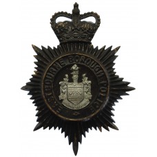 Eastbourne Borough Police Night Helmet Plate - Queen's Crown