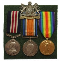 WW1 Military Medal, British War Medal and Victory Medal Group of Three - Pte. R.W. Heslop, 10th Bn. Manchester Regiment