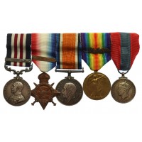 WW1 Military Medal & Bar and Mentioned in Despatches Medal Group of Five - Sjt. J. Blackburn, Royal Engineers and Liverpool Regiment