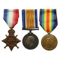 WW1 Casualty 1914-15 Star Medal Trio - Pte. D. Gillibrand, 9th Bn Loyal North Lancashire Regiment - K.I.A. 7/7/16