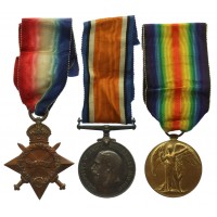 WW1 1914-15 Star Medal Trio - Pte. W. Gorner, Border Regiment - Wounded