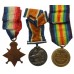 WW1 1914-15 Star Medal Trio - Pte. W. Gorner, Border Regiment - Wounded