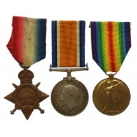 WW1 Casualty 1914-15 Star Medal Trio - Pte. G.L. Booker, Pte. G.L. Booker, 20th and 22nd Bn. Royal Fusiliers - K.I.A. 19/10/16