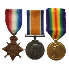 WW1 Battle of the Somme Casualty 1914-15 Star Medal Trio - Pte. A.E. Lewin, 10th Bn. York & Lancaster Regiment - K.I.A. 1st-3rd July 1916