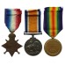 WW1 Battle of the Somme Casualty 1914-15 Star Medal Trio - Pte. A.E. Lewin, 10th Bn. York & Lancaster Regiment - K.I.A. 1st-3rd July 1916