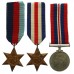 WW2 Medal Group of Three with Dog Tags - CQMS B. Miller, Cameronians (Scottish Rifles) 