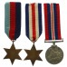 WW2 Medal Group of Three with Dog Tags - CQMS B. Miller, Cameronians (Scottish Rifles) 