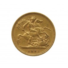 1893 Victoria 22ct Gold Half Sovereign Coin