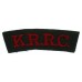 King's Royal Rifle Corps (K.R.R.) Cloth Shoulder Title