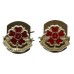 Pair of Queen's Lancashire Regiment Anodised (Staybrite) Collar Badges
