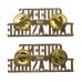 Pair of Queen's Lancashire Regiment (QUEEN'S/LANCASHIRE) Anodised (Staybrite) Shoulder Titles