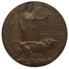 WW1 Memorial Plaque (Death Penny) - Private David Wilson Mack, 1st Bn Highland Light Infantry - K.I.A. 11/1/17