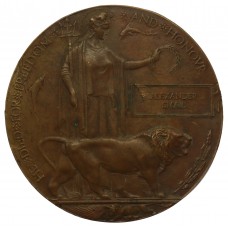 WW1 Memorial Plaque (Death Penny) - Private Alexander Smail, 1st/4th Bn. King's Own Scottish Borderers