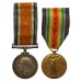 WW1 River Tigris Casualty British War Medal, Victory Medal and Memorial Plaque - Pte. A. Hughes, 1st/4th Bn. Hampshire Regiment - K.I.A. 23/2/17