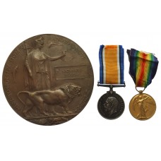 WW1 Casualty British War Medal, Victory Medal and Memorial Plaque - Pte. N. Rogers, 2nd (Garrison) Bn. Northumberland Fusiliers - Died 26/1/18