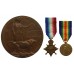 WW1 1914-15 Star, Victory Medal and Memorial Plaque - Sjt. J.R. McKenzie, 6th Bn. East Lancashire Regiment - K.I.A. 9/4/16