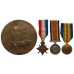 WW1 1914-15 Star Medal Trio and Memorial Plaque - Pte. J. Skain, 12th Bn. Manchester Regiment - K.I.A. 7/7/16