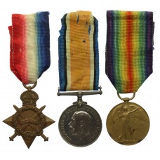 WW1 Casualty 1914-15 Star Medal Trio - Pte. A. Fiddes, 2nd Bn. Scots Guards - K.I.A. 18/5/15