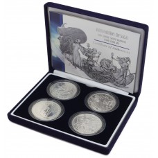 Royal Mint 1999 - 2003 Britannia Design Silver Bullion Four Coin Set