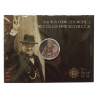 Royal Mint 2015 Winston Churchill UK £20 Brilliant Uncirculated Fine Silver Coin 