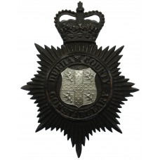 Durham County  Constabulary Black Helmet Plate - Queen's Crown
