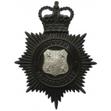 Durham Constabulary Black Helmet Plate - Queen's Crown