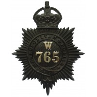 Metropolitan Police 'W' Division (Clapham) Helmet Plate - King's Crown 