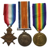 WW1 1914-15 Star Medal Trio - Pte. J.J. Wright, York & Lancaster Regiment - Wounded