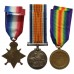 WW1 1914-15 Star Medal Trio - Pte. J.J. Wright, York & Lancaster Regiment - Wounded