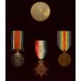 WW1 Gallipoli Casualty 1914-15 Star Medal Trio and Memorial Plaque - Sjt. J.A. Sharpe, 9th Bn. West Yorkshire Regiment - K.I.A. 9/8/15