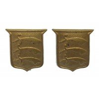 Pair of Essex Regiment Collar Badges 