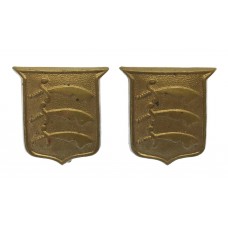 Pair of Essex Regiment Collar Badges 