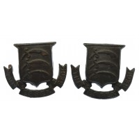 Pair of Essex Regiment Officer's Service Dress Collar Badges 