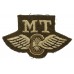 British Army Motor Transport (M.T) Winged Wheel Cloth Proficiency Arm Badge