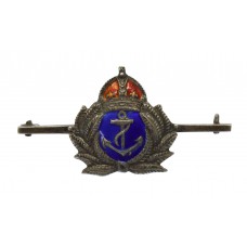 Royal Navy Sterling Silver Sweetheart Brooch - King's Crown