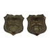 Pair of Leeds City Police White Metal Collar Badges