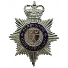 Derbyshire Constabulary Enamelled Helmet Plate - Queen's Crown