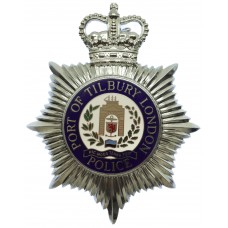 Port of Tilbury London Police Enamelled Helmet Plate - Queen's Crown 