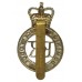 Dominica Police Force White Metal Cap Badge - Queen's Crown