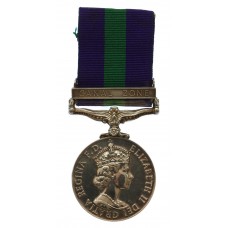 General Service Medal (Clasp - Canal Zone) - Pte. B. Harrison, East Lancashire Regiment