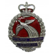 Royal Papua New Guinea Constabulary Enamelled Cap Badge - Queen's Crown