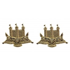 Pair of King's Own Scottish Borderers (K.O.S.B.) Anodised (Staybrite) Collar Badges