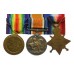 WW1 1914-15 Star Medal Trio - Pte. W.J. Dickson, Bedfordshire Regiment - Twice Wounded