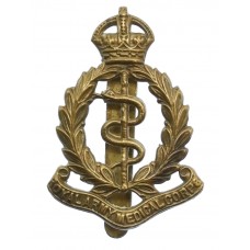 Royal Army Medical Corps (R.A.M.C.) Brass Cap Badge - King's Crown