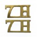 Pair of 7th Hussars (7H) Shoulder Titles