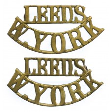 Pair of WW1 1st & 2nd Leeds Pals Bns. West Yorkshire Regiment (LEEDS/W.YORK) Shoulder Titles